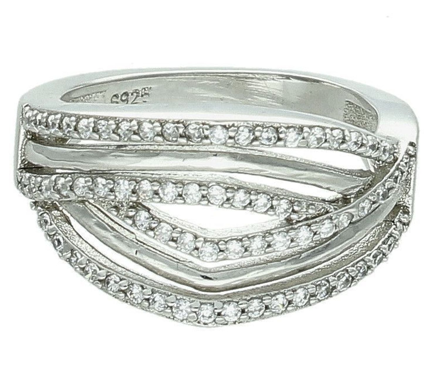 Srebrny pierścionek damski 925 białe cyrkonie rozmiar 10 P 1362. Srebrny pierścionek damski. Pierścionek srebrny dla kobiety. Srebrny pierścionek damski na prezent. Szeroki pierścionek damski..jpg